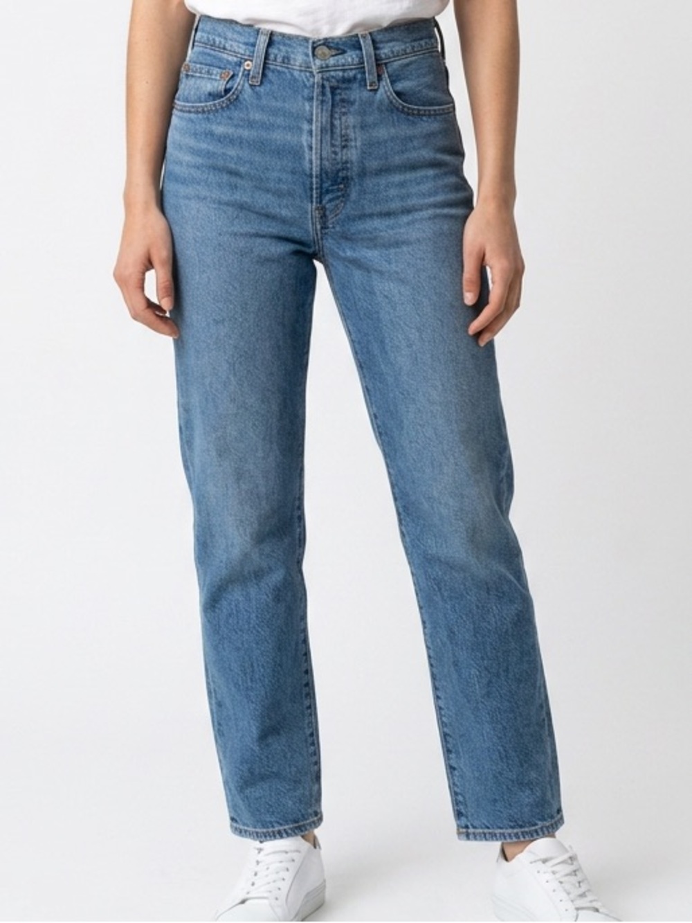 LEVI’S | Ribcage High-Rise Straight Ankle Jeans in Medium Blue Women’s Size 27